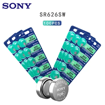 100PCS/monte Sony Original 1.55 V AG4 377A 377 LR626 SR626SW SR66 LR66 pilha do botão do Relógio Moeda de baterias de Óxido de Prata FEITAS NO JAPÃO