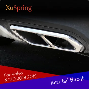 O estilo do carro de trás da garganta ventilação (saídas de escape tampa silencioso da ponta da tampa trim trim acessórios 2Pcs/Set Para a Volvo XC40 2018 2019