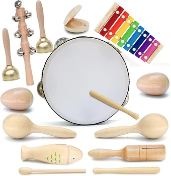 Criança de um Instrumento Musical de Madeira, Instrumentos de Percussão de Brinquedo para as Crianças do Bebê Pré-escolar Educação Musical Conjunto de Brinquedos para Meninos Menina