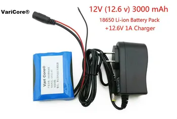 12 V 3000 mAh 18650 Li-ion bateria Recarregável para Câmera de CCTV 3A Baterias+ 12,6 V 1A Carregador
