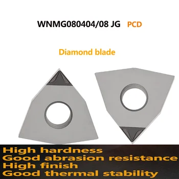 1pc WNMG080404 JG WNMG080408 JG PCD Inserir Alta dureza WNMG lâmina de diamante de Torno CNC, ferramenta de corte para Alunimum de Cobre de Processamento de