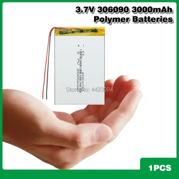 3.7 V bateria 3000mAh 306090 do Li-íon Bateria de Lipo Recarregável Universal de Alimentação de Backup de Bateria de Substituição Para 7 Polegadas Tablet PC, MP4, GPS, PSP