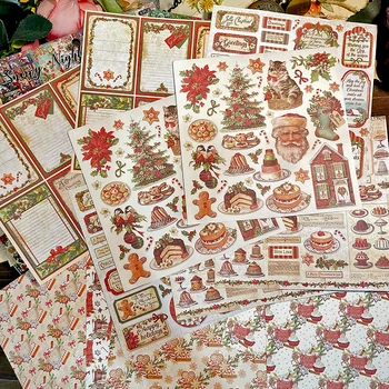 Panalisacraft 6 Estilos de Vintage Natal etiquetas de papel de Scrapbooking papel modelado de artesanato de papel de Fundo pad cartão
