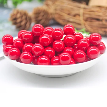 100 pcs/lote mini falso fruto de espuma de fruta artificial baga pequena cereja vermelha estame pingente de pérola de decoração de árvore de Natal DIY