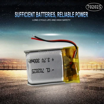 3,7 V 220mAh 702025 Recarregável de polímero de lítio de Bateria para Mp3, Bluetooth, fone de ouvido alto-falante do gravador de vídeo, rato sem fios células de íons de lítio