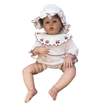 60CM Renascer da Criança da Menina Boneca 3D Pele com Veias Visíveis Handmade Art Boneca Boneca Princesa com Enraizada Cabelo Real Imagem
