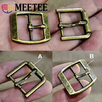 Meetee 5/10pcs ID20mm Pino de Metal Bronze Fivela de Ajuste de Correias Botão Bolsa de Bagagem Artesanato em Couro Acessórios de Hardware BF502