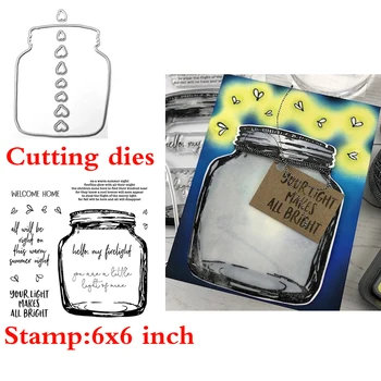Firefly Jar Claro Selos de Coordenação de Corte morre para DIY Scrapbooking Artesanal Cartões Transparente Stempels Novo 2020 Vedação de Silicone