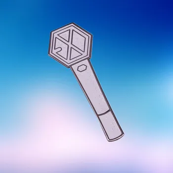 KPOP EXO LightStick Esmalte Pin Reis de K-pop boy band BEIJÃO Growl não estragar o Meu Ritmo de hip hop bastão de Luz broche emblema