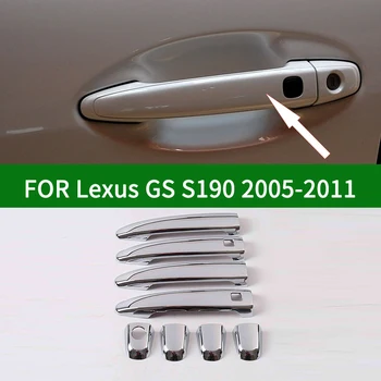 Cromo prata maçaneta da Porta Exterior da Tampa de Sobreposição do Lexus GS 300 350 430 450h 460 2005-2011 w/ Chave Inteligente 2006 2008