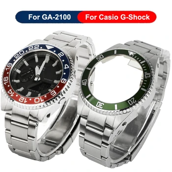 Acessórios Para Casio GA2100 DIY Relógio de Pulseira de Metal, Pulseira De GA2110 Faixa de Relógio de Moldura para Casio G-Shock GA-2100 Substituição
