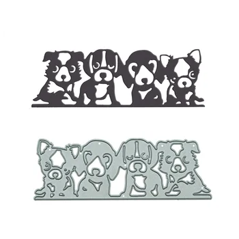 Forma De Barra Cães Cachorro Padrão De Corte De Metal Morre Scrapbooking Papel Craft Saudação Cartão De Presente De Clip Art De Decoração Cortador De Estêncil