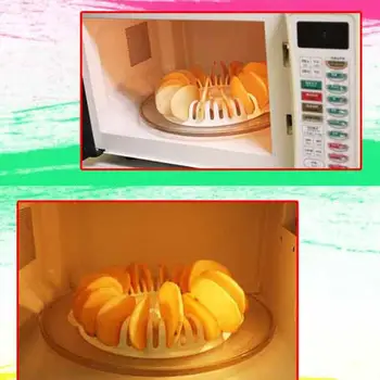 Micro-ondas Batata frita Maker Rack Bandeja de Cozinha Cozimento Ferramenta Assadeira do Forno Batata Lama da Casa da Máquina de Snacks Criador de Gadgets de DIY