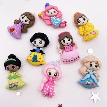 Resina Colorida de desenhos animados Mini Princesa Série Flatback Cabochão de Pedra em Miniatura Enfeites DIY álbum de recortes de Figuras de H41