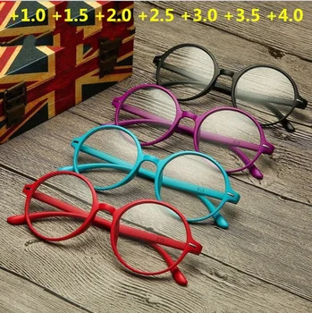 Óculos de Leitura unissex Mulheres Homens TR90 Ultraleve Resina Rodada do Quadro Hipermetropia Presbiopia Óculos Óculos para Presbiopia