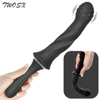 Handheld Vibrador Vibrador Poderoso G-spot Estimulador Butt Plug Massageador do Clitóris de Vibração do Plug Anal Adultos Brinquedos Sexuais para o Casal