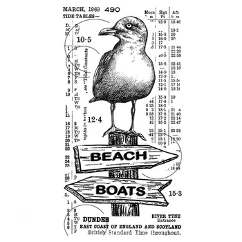 Aves marinhas Na Praia de Barcos Transparente Selo Claro Diy Selos de Silicone Scrapbooking / Cartão de Fazer Carimbo do Selo para Diy Scrapbooking