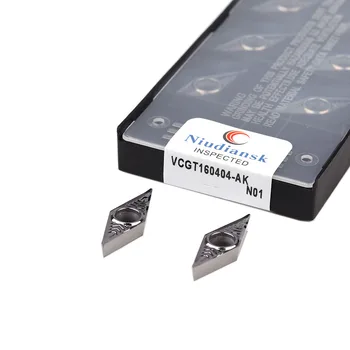 VCGT160402-AK N01 Pastilhas de metal duro VCGT160404-AK VCGT160408-AK N01 de Torno CNC, Ferramentas de Corte, Ferramentas de Torneamento Externo de Alumínio Cortador
