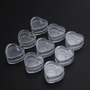 1/10/30PCS Plástico da Forma do Coração Garrafa Vazia de Cosméticos Jar Lip Balm Pote de Creme Caixa de Protable Recipiente de Viagem Garrafas Reutilizáveis Conjunto