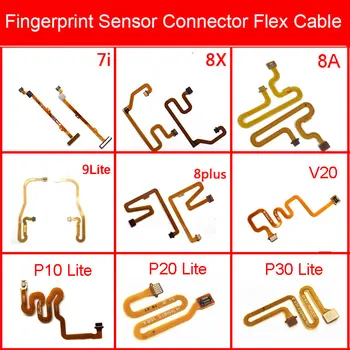 Sensor de impressão digital Conector do cabo do Cabo flexível Para o Huawei Honor 7i 8A 8X 9i 10 Lite 20i V10 V20 P10 P20 P30 Pro P8 Lite 2017 Nova 3e