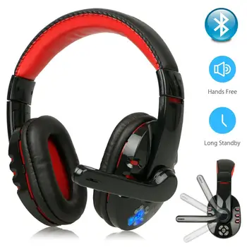 Bluetooth sem Fio do Fone de ouvido para Jogos para o Xbox, PC, PS4 com Microfone LED Controle de Volume Jogos de Fones de ouvido Fones de ouvido Acessórios