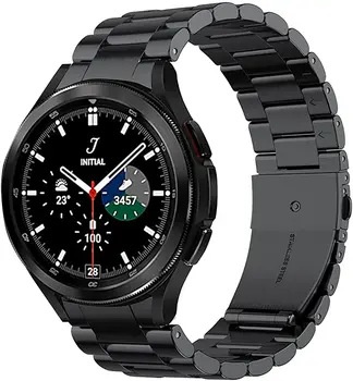 Cinta de Aço inoxidável Para Samsung Galaxy Watch 4 Clássico 46mm 42mm/Watch 4 5 44mm 40mm/5 pro, Sem Lacunas a extremidade Curva Pulseira de Metal