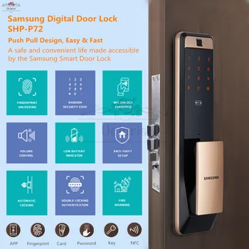 Samsung Smart Digital Doorlock SHP-P72 Remoto Controle Biométrico de impressão digital de Bloqueio Com o APP de Segurança Inteligente Bloqueios Para o Lar