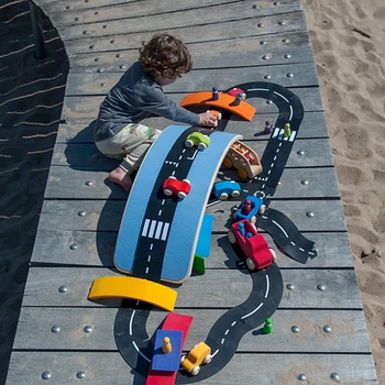 Crianças DIY Tráfego a Estrada de Pista de Quebra-cabeça Educativo PVC Crianças a Construção de Estradas auto-Estrada Brinquedo Removível Carros Trilha de Veículo Meninos Presente