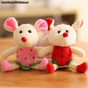 1PCS Fruto de Pelúcia Mouse Brinquedos Pequeno Pingente Mini Bonito Macio Recheado Ratos de Brinquedo do Feriado Meninas Dom 12CM HANDANWEIRAN