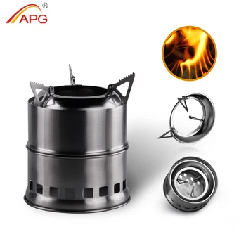 APG Exterior a gás e lenha de fogão a lenha portátil dobrável fogão a lenha acampamento de gaseificação de forno