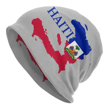 Haiti Mapa Bandeira Bonnet Femme Hip Hop Chapéu De Malha Para Os Homens, As Mulheres Quente Inverno Beanies Caps