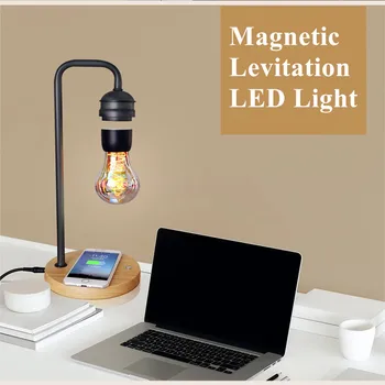 Levitação magnética Secretária Lâmpada LED de Carregamento sem Fios Equilíbrio Noite de Luz da Lâmpada de Indução Para a Decoração Home Flutuante Lâmpada LED