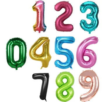 32/40inch de Aniversário, Balões de Grande Número de Películas do Balão de Hélio Aniversário de Casamento, Festa de Decoração Digital de Bola de Número de Globos de Ar