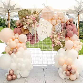 105 peças da nova safra cor-de-rosa balão de terno anúncio de casamento festa de aniversário de batismo de bebê arco decoração atacado