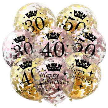 15pcs Confete Balões de Látex 18 30 40 50 Anos Número de Hélio Bola de Feliz Festa de Aniversário, Decorações de Adultos de Eventos artigos para festas