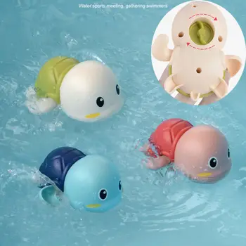 Bonito Dos Desenhos Animados Da Criança Banheira Brinquedos Wind-Up Tartaruga Casa De Banho Do Bebê De Um Relógio De Brinquedo Animal