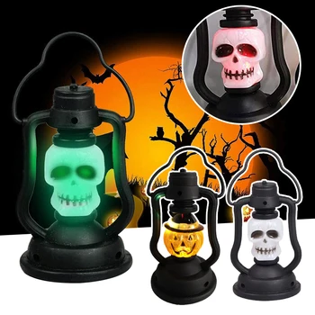 Halloween Lanterna LED Brilhante Abóbora Crânio Luz Criativo Colorido Luz da Noite em Casa Jardim Decoração TS2