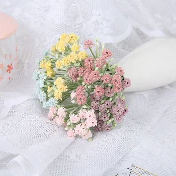 1Pcs Flores Artificiais Mini Buquê de Rosas Decorativos do Casamento de Gypsophila Coroa de flores da Decoração do Vaso Para o Jardim de Casa Decoração Artesanato