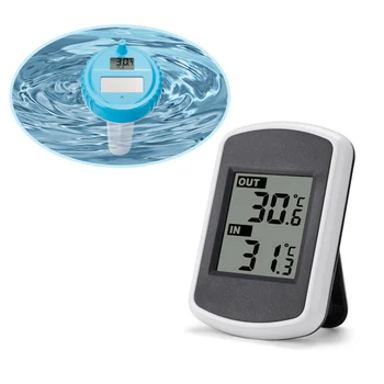 Flutuante Solar de Água Termômetro de Banho Piscina de Spa Eletrônico sem Fio LCD Monitor de Temperatura IP67 Impermeável Alarme