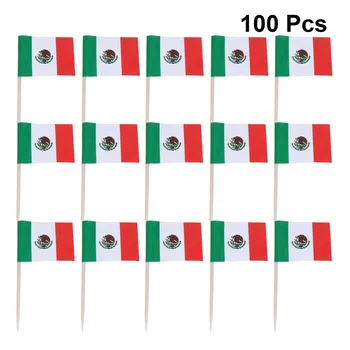 Bandeira Pega Cupcake Sinalizadores De Bolo De Cocktail Palitos De Dente México Toppers Palito Para Topper Mini Canadá Comida Vara Decorações Brasil