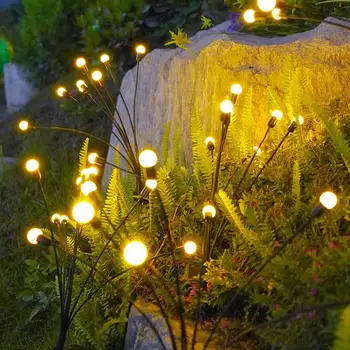 Solar do DIODO emissor de Luz ao ar livre do Jardim de Estilo Gramado da Paisagem da Lâmpada Decorações de Natal Lâmpada de Assoalho Firefly Lâmpada Colorida Impermeável