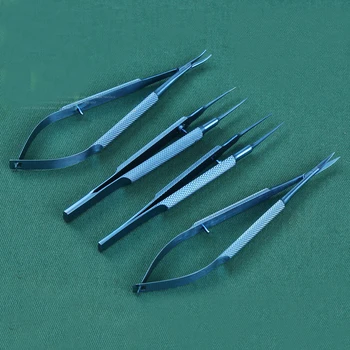 4pcs/set 14cm de Titânio neurocirúrgico instrumentos microcirúrgicos instrumentos Kit de tesoura agulha titular pinça