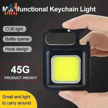 Mini Lanterna Chaveiro Portátil de Bolso Flashligh Impermeável Recarregável USB Para Acampar ao ar livre de Pesca Pequena Luz saca-rolhas