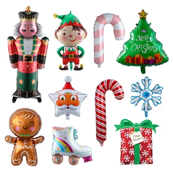 1pc de Natal, Decoração de Balões Folha Papai noel Boneco de neve Natal Veado Balões para o Ano Novo Festa de Natal Decoração Navidad 2023