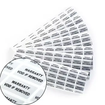 100 peças Impressas Selos de Segurança violação Evidente Anular a Garantia Etiquetas Autocolante Selos