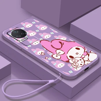 Melodia Sanrio linda Garota de Caso Para o Xiaomi Redmi K50 K40 Jogos K30 K20 Pro 5G 10X 9T 9A 9C 9 8 Líquido Corda Tampa do Telefone do Núcleo de Capa