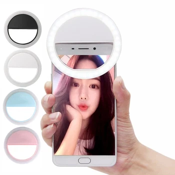 Beleza Selfie Diodo emissor de Luz da Câmera de Telefone Fotografia Selfie Luz para Xiaomi iPhone Sumsang Smartphone não incluída a bateria