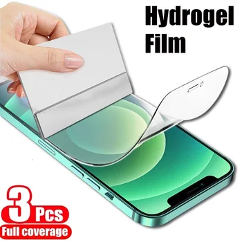 3PCS Película Protetora Para IPhone 11 12 13 Pro Max XR XS Protetor de Tela Para o IPhone 14 7 8 6s Mais SE Hidrogel Filme