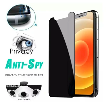 9H Anti-Spy Peep de Vidro Temperado para o IPhone 12 Pro Max Mini Privacidade Metade Protetor de Tela no IPhone 13 11 XS Max X XR 6 7 8 Plus