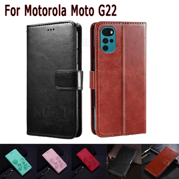 Tampa do telefone Para o Motorola Moto G22 Caso de Cartão Magnético Flip Carteira de Couro de Proteção Hoesje Ise Livro Para Moto G 22 Caso XT2831-3